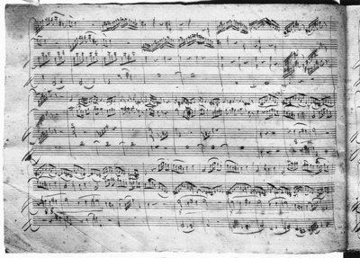 Trio in G-Dur für Violine, Cembalo und Violoncello (K 496) 1786 (2. Seite) von Wolfgang Amadeus Mozart